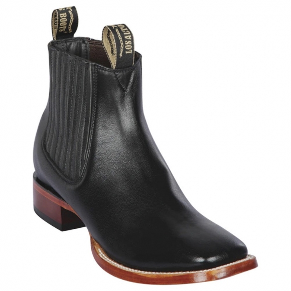 Los Altos Men's Square Toe Ankle Boots Black | Black | Free Delivery