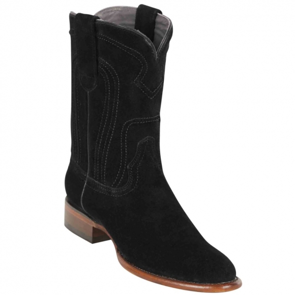 Los Altos Men's Roper Suede Cowboy Boots | Black | Free Delivery