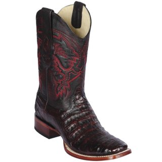 Los Altos Men's Caiman Square Toe Boots | Black Cherry | Free Delivery Los Altos Men's Caiman Square Toe Boots | Black Cherry | Free Delivery