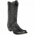 Los Altos Men's Black Caiman Tail Snip Toe Cowboy Boot | Black | Free Delivery Los Altos Men's Black Caiman Tail Snip Toe Cowboy Boot | Black | Free Delivery