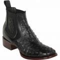 Los Altos Men's Mens Short Black Ostrich Boots | Black | Free Delivery