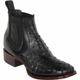 Los Altos Men's Mens Short Black Ostrich Boots | Black | Free Delivery Los Altos Men's Mens Short Black Ostrich Boots | Black | Free Delivery