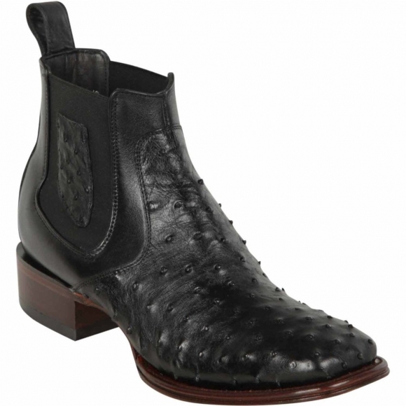 Los Altos Men's Mens Short Black Ostrich Boots | Black | Free Delivery Los Altos Men's Mens Short Black Ostrich Boots | Black | Free Delivery