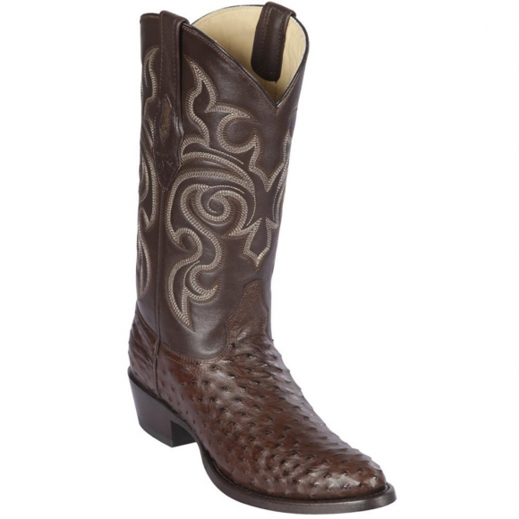 Los Altos Men's Brown Ostrich Boots | Brown | Free Delivery