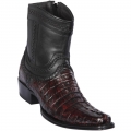Los Altos Men's Caiman Tail Mens European Square Toe Boots | Black Cherry | Free Delivery
