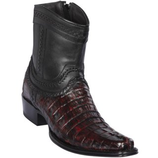 Los Altos Men's Caiman Tail Mens European Square Toe Boots | Black Cherry | Free Delivery Los Altos Men's Caiman Tail Mens European Square Toe Boots | Black Cherry | Free Delivery