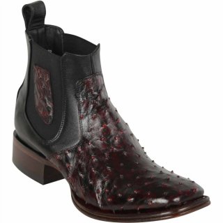 Los Altos Men's Short Square Toe Black Cherry Ostrich Leather Boots | Black Cherry | Free Delivery Los Altos Men's Short Square Toe Black Cherry Ostrich Leather Boots | Black Cherry | Free Delivery