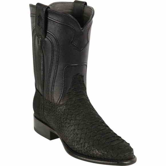 Los Altos Men's Black Snakeskin Roper Boots | Black | Free Delivery Los Altos Men's Black Snakeskin Roper Boots | Black | Free Delivery