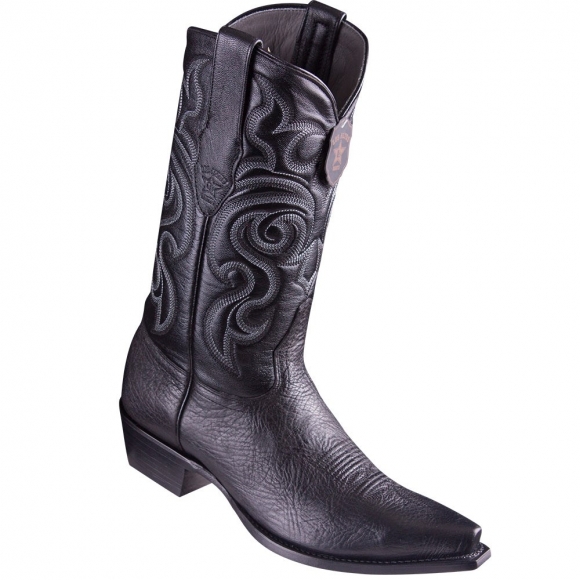 Los Altos Men's Bull Shoulder Cowboy Boots | Black | Free Delivery