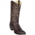 Los Altos Men's Caiman Belly Brown Round Toe Western Boots | Brown Greasy | Free Delivery