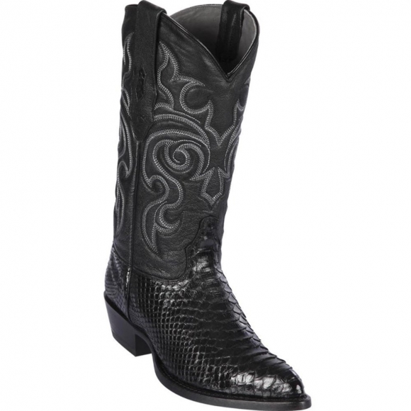 Los Altos Men's Black Python J-Toe Western Boots | Black | Free Delivery Los Altos Men's Black Python J-Toe Western Boots | Black | Free Delivery