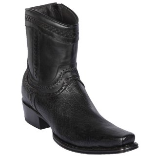 Los Altos Men's Smooth Ostrich Black Short Cowboy Boots | Black | Free Delivery Los Altos Men's Smooth Ostrich Black Short Cowboy Boots | Black | Free Delivery