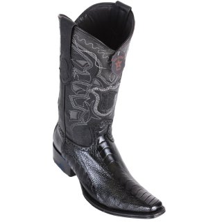Los Altos Men's Ostrich Leg European Toe Western Boots | Black | Free Delivery Los Altos Men's Ostrich Leg European Toe Western Boots | Black | Free Delivery