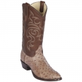 Los Altos Men's Moka Ostrich Boots R-Toe | Moka | Free Delivery