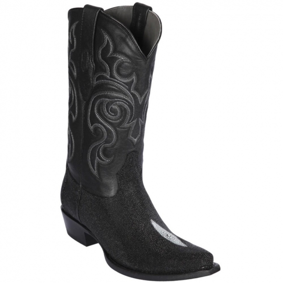 Los Altos Men's Snip Toe Stingray Cowboy Boots | Black | Free Delivery Los Altos Men's Snip Toe Stingray Cowboy Boots | Black | Free Delivery