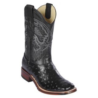 Los Altos Men's Black Ostrich Square Toe Western Boots | Black | Free Delivery Los Altos Men's Black Ostrich Square Toe Western Boots | Black | Free Delivery