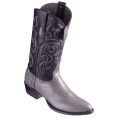 Los Altos Men's Lizard Teju R-Toe Grey Cowboy Boots | Grey | Free Delivery
