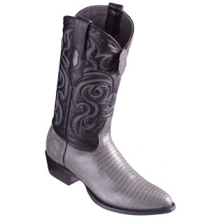 Los Altos Men's Lizard Teju R-Toe Grey Cowboy Boots | Grey | Free Delivery