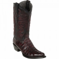 Los Altos Men's Caiman Tail Snip Toe Western Boots | Black Cherry | Free Delivery Los Altos Men's Caiman Tail Snip Toe Western Boots | Black Cherry | Free Delivery