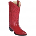 Los Altos Men's Mens Red Eel Cowboy Boots J-Toe | Red | Free Delivery