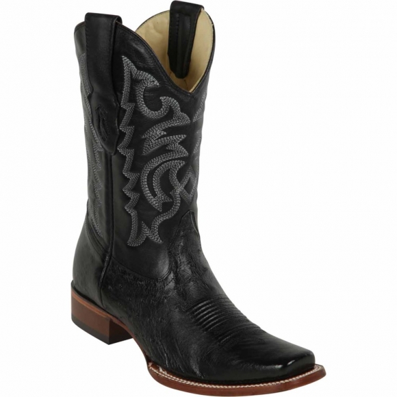 Los Altos Men's Ostrich Cowboy Boots Black Square Toe | Black | Free Delivery Los Altos Men's Ostrich Cowboy Boots Black Square Toe | Black | Free Delivery
