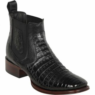 Los Altos Men's Black Caiman Short Square Toe Western Boots | Black | Free Delivery Los Altos Men's Black Caiman Short Square Toe Western Boots | Black | Free Delivery