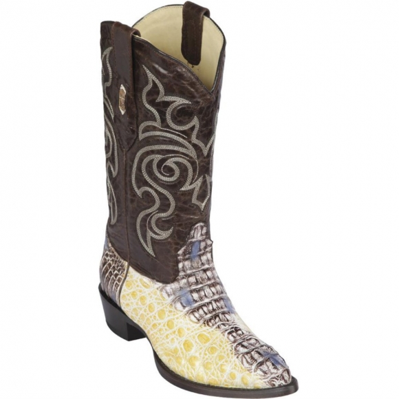 Los Altos Men's Natural Caiman Hornback J-Toe Cowboy Boots | Natural | Free Delivery Los Altos Men's Natural Caiman Hornback J-Toe Cowboy Boots | Natural | Free Delivery