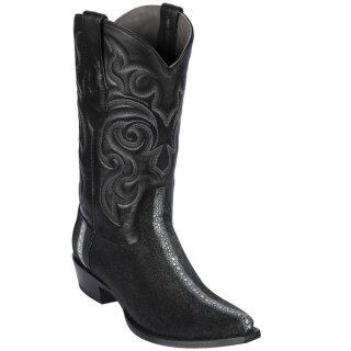 Los Altos Men's Stingray Full Stone Snip Toe Boots | Black | Free Delivery