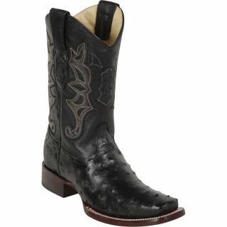 Los Altos Men's Black Ostrich Square Toe Boots | Black | Free Delivery Los Altos Men's Black Ostrich Square Toe Boots | Black | Free Delivery