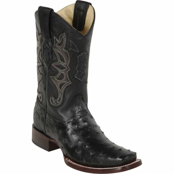 Los Altos Men's Black Ostrich Square Toe Boots | Black | Free Delivery Los Altos Men's Black Ostrich Square Toe Boots | Black | Free Delivery