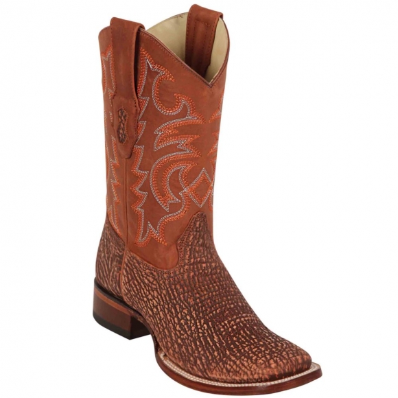 Los Altos Men's Square Toe Shark Skin Cowboy Boots | Cognac | Free Delivery Los Altos Men's Square Toe Shark Skin Cowboy Boots | Cognac | Free Delivery
