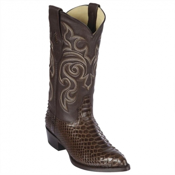 Los Altos Men's Brown Snakeskin Boots | Brown | Free Delivery