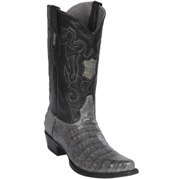 Los Altos Men's Grey Caiman Cowboy Boots - Snip Toe | Grey | Free Delivery Los Altos Men's Grey Caiman Cowboy Boots - Snip Toe | Grey | Free Delivery