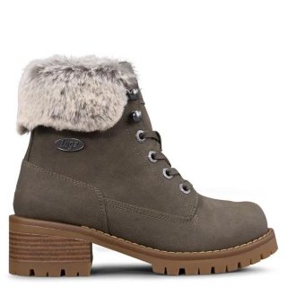 LUGZ NEW ARRIVALS WOMEN'S FLIRT HI FUR 6-INCH BOOTS-WOODLAND/MIRE/GUM