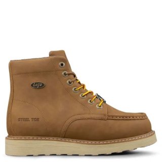 LUGZ NEW ARRIVALS MEN'S MONTEREY STEEL TOE BOOTS-DARK CASHEW/CREAM