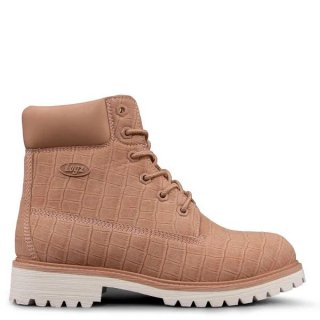 LUGZ NEW ARRIVALS WOMEN'S CONVOY CROC 6-INCH BOOTS-BLUSH/WHISPER WHITE