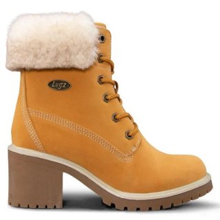 LUGZ NEW ARRIVALS WOMEN'S CLOVE FUR 6 INCH BOOTS-GOLDEN WHEAT/CREAM-TAN/GUM