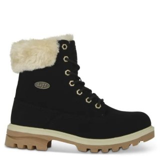 LUGZ NEW ARRIVALS WOMEN'S EMPIRE HI FUR 6-INCH BOOTS-BLACK/CREAM/GUM