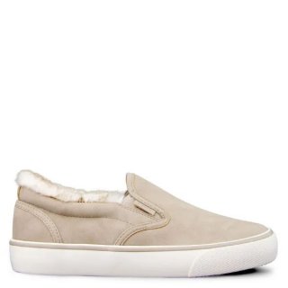 LUGZ NEW ARRIVALS WOMEN'S CLIPPER LX FUR SLIP-ON SNEAKERS-FAWN/CREAM/OFF WHITE