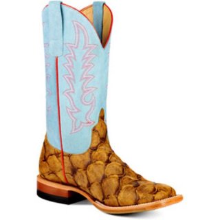 FREE DELIVERY MACIE BEAN WOMEN'S IN REEL TIME WESTERN BOOTS - BROAD SQUARE TOE - HONEY