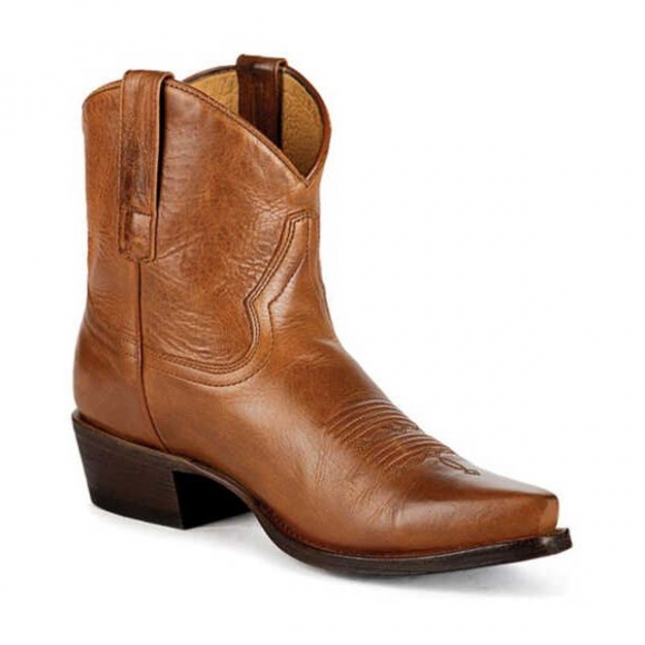 FREE DELIVERY MACIE BEAN WOMEN'S HASHTAG NOT BASIC WESTERN FASHION BOOTIES - SNIP TOE - BROWN