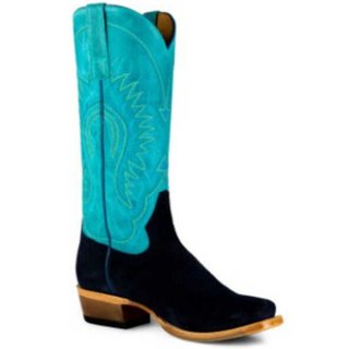 FREE DELIVERY MACIE BEAN WOMEN'S LOONEY MOON WESTERN BOOTS - SQUARE TOE - NAVY