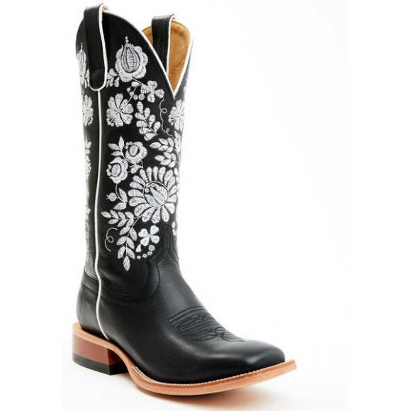 FREE DELIVERY MACIE BEAN WOMEN'S BLACK EYED SUSAN WESTERN BOOTS - SQUARE TOE - BLACK