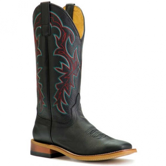 FREE DELIVERY MACIE BEAN WOMEN'S LITTLE BLACK BOOT WESTERN BOOTS - BROAD SQUARE TOE - BLACK