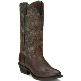 FREE DELIVERY NOCONA MEN'S MITCHELL ANTIQUED BROWN ROUND TOE WESTERN BOOTS HR5575-Antiqued Brown