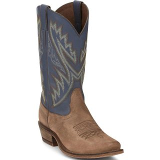 FREE DELIVERY NOCONA MEN'S JUDE TAN/INDIGO SQUARE TOE WESTERN BOOTS HR5576-Tan