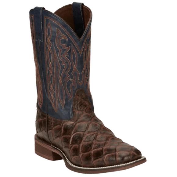 FREE DELIVERY NOCONA MEN'S TURNER CHOCOLATE PIRARUCU PRINT WESTERN BOOTS NB5560-Brown