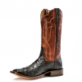 PROMOTION RIOS BOOTS 13" BLACK FULL QUILL OSTRICH & BROWN WAXY CALF R9021