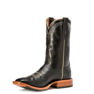 PROMOTION RIOS BOOTS 11" BLACK SMOOTH OSTRICH & BLACK CALF R9004