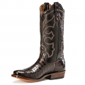 PROMOTION RIOS BOOTS 13" CHOCOLATE BELLY CROCODILE & BLACK CALF R9016